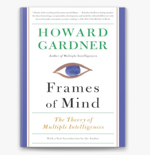 Howard Gardner's Frames of Mind book cover featuring the groundbreaking theory of multiple intelligences that transformed education worldwide